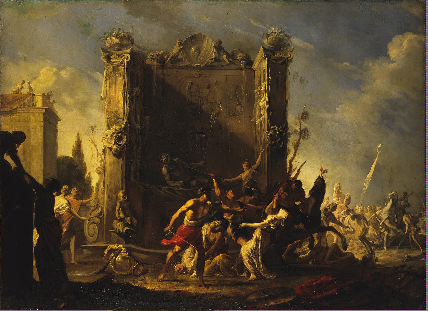 1484x1078 Rape Of The Sabine Women Painting Schonfeld Johann Heinrich - Rape Of The Sabines Painting