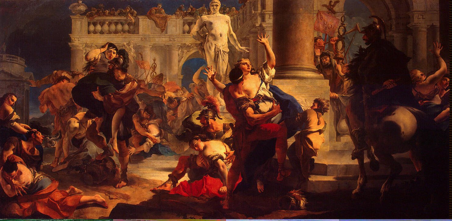 1484x726 Rape Of The Sabine Women Painting Tiepolo Giovanni Battista Oil - Rape Of The Sabines Painting