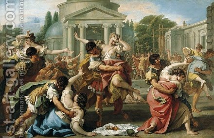 440x285 The Rape Of The Sabine Women C 1700 Sebastiano Ricci Reproduction - Rape Of The Sabines Painting