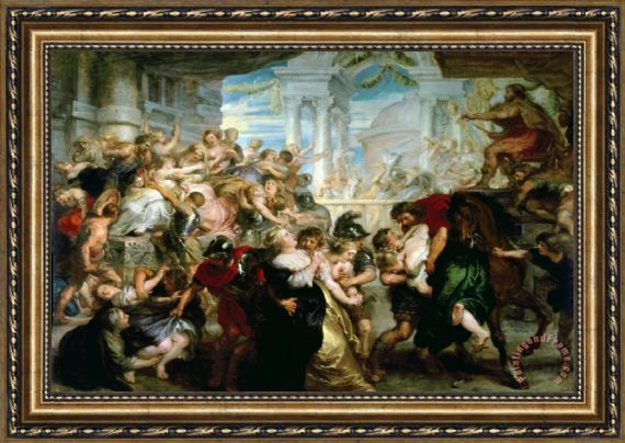 570x404 Peter Paul Rubens The Rape Of The Sabine Women Framed Painting - Rape Of The Sabines Painting