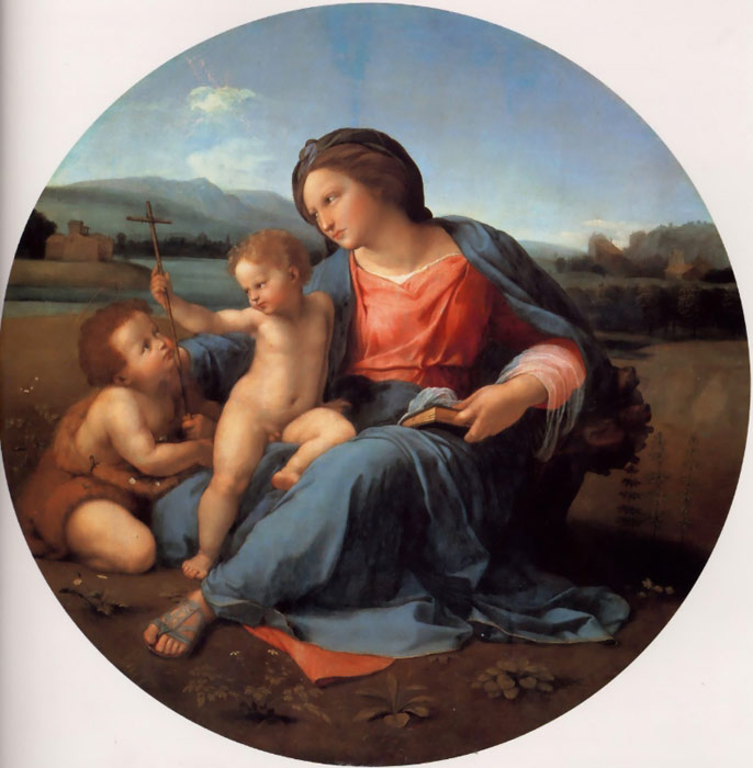 686x700 Oil Painting Reproduction Of Raphael The Alba Madonna - Raphael Painting