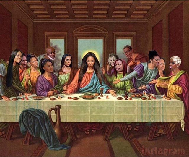 640x531 Kenya Moore Calls Herself As Jesus In Last Supper Pic Kenyasupper - Rappers Last Supper Painting