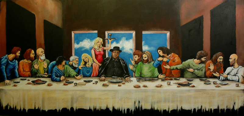 800x382 B.i.g. Last Supper By Nicktheartisticfreak - Rappers Last Supper Painting