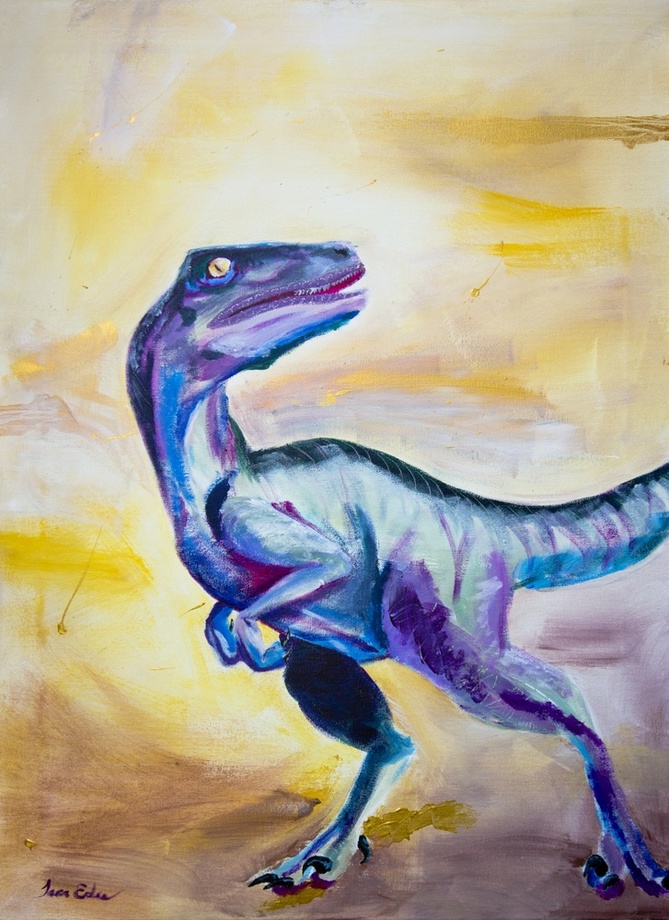 669x920 Raptor In Color, An Art Print By Tara Eckes - Raptor Painting