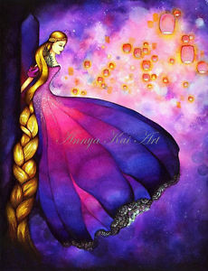 230x300 Disney Tangled Rapunzel Painting Dark Fairytale Fantasy Lantern - Rapunzel Painting