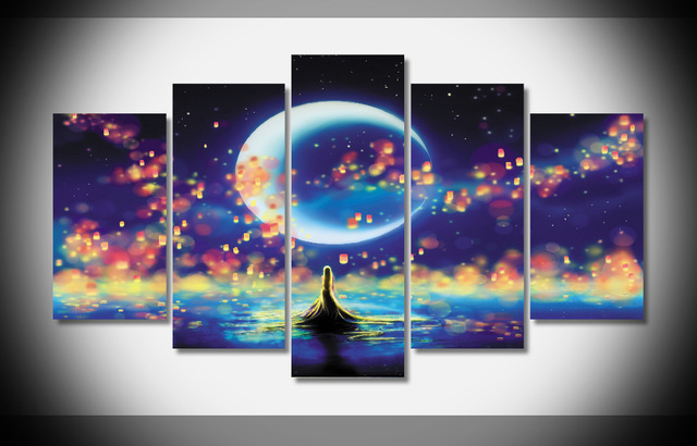 640x410 9923 Thomas Kinkade Rapunzel Tangled Oil Painting Print - Rapunzel Tangled Painting