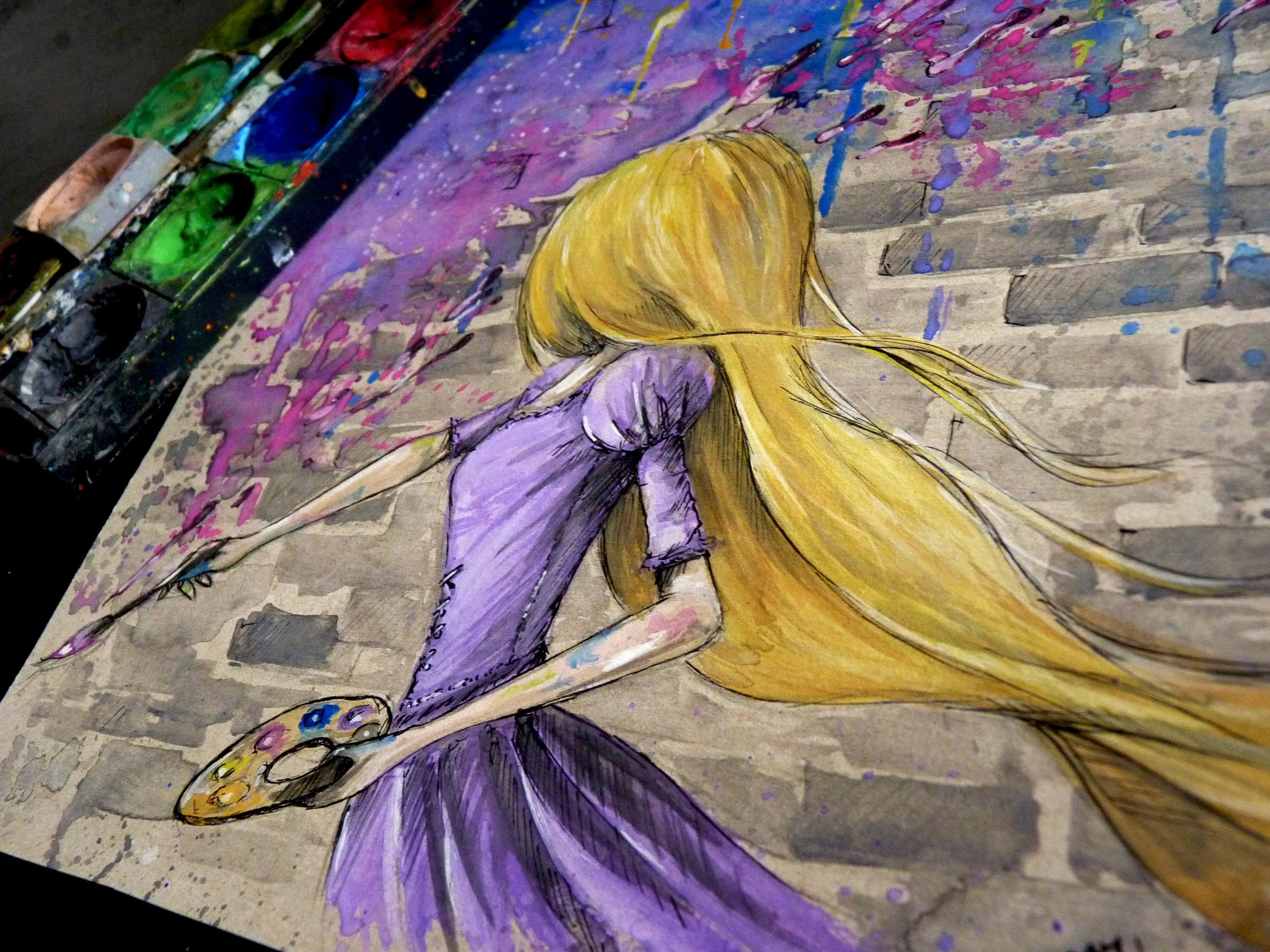 Rapunzel Tangled Painting At Paintingvalley Com Explore Collection Of Rapunzel Tangled Painting