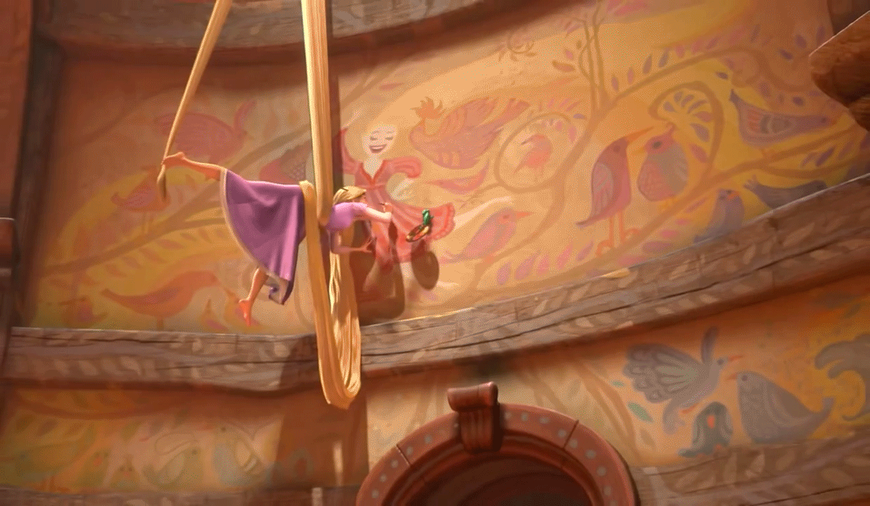 1238x720 Gif Cinemagraph Tangled Painting - Rapunzel Tangled Painting