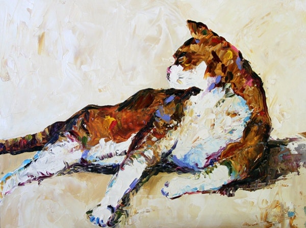 600x448 Rare Cat Painting By Texas Artist Laurie Pace By Artist Laurie - Rare Painting