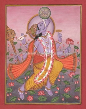 279x350 Hindu God Varah Avtar Painting Artwork Iscon Vedic Yoga Horse Rare - Rare Painting