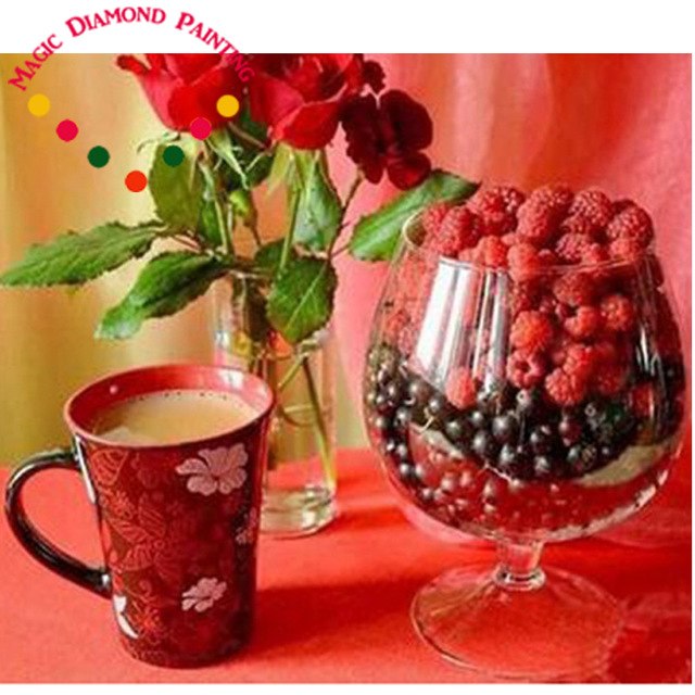 640x640 Magic Rhinestone Painting Diamond Square Diy Diamond Painting - Raspberry Painting