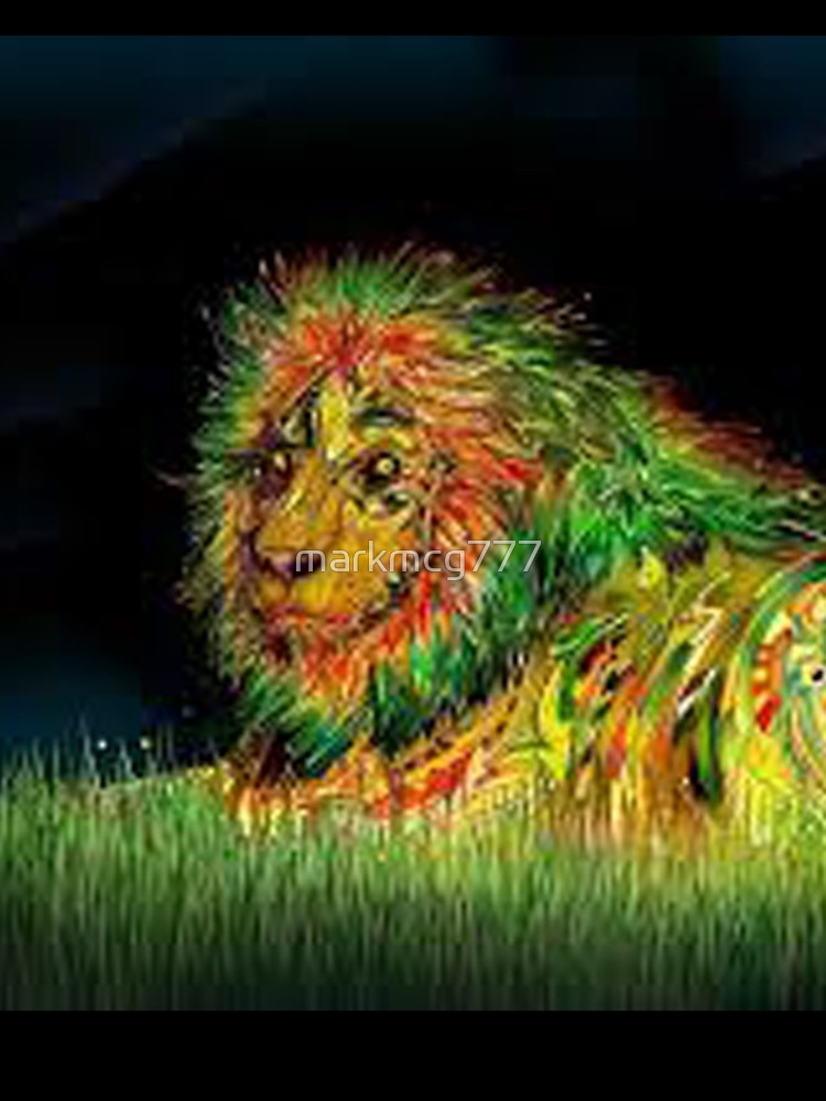 750x1000 Rasta Lion Art Graphic T Shirt By Markmcg777 Redbubble - Rasta Lion Painting