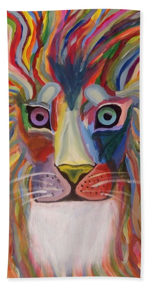 500x967 Rasta Lion Beach Sheet For Sale By Yuri Kelner - Rasta Lion Painting