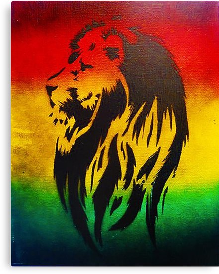 441x550 Rasta Lion Canvas Prints By Markmcg777 Redbubble - Rasta Lion Painting