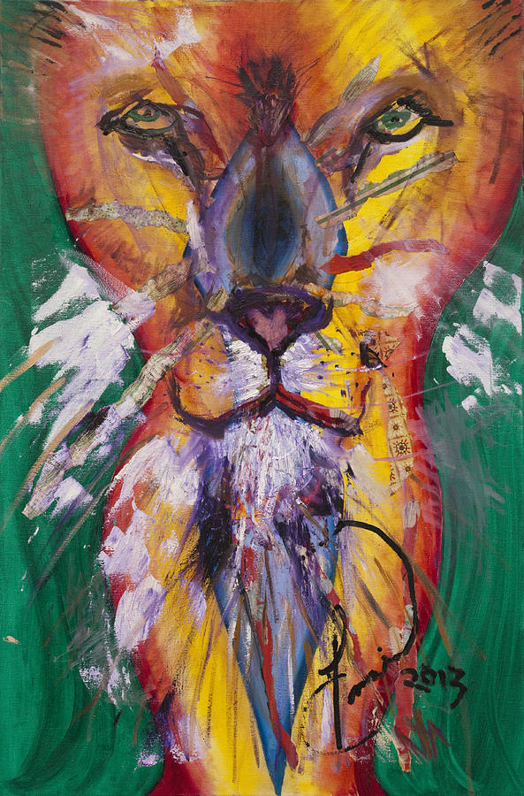 593x900 Rasta Lion Painting By Emil Bekavac - Rasta Lion Painting