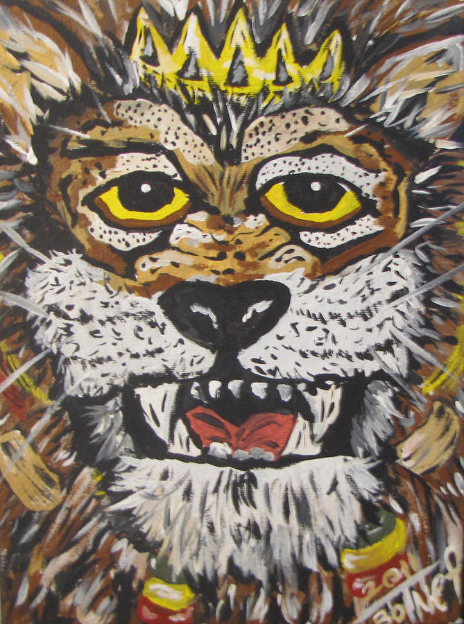 669x900 Rasta Lion Painting By Travis Mccray - Rasta Lion Painting