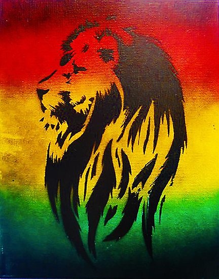 432x550 Rasta Lion Posters By Markmcg777 Redbubble - Rasta Lion Painting