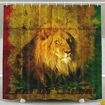 355x355 Lion Of Judah Rasta Wallpaper 6072inch Shower Curtain - Rasta Lion Painting