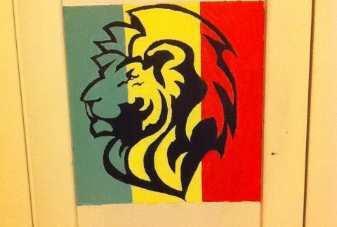 480x324 Rasta Lion Wall Painting By Ipunchayobunz - Rasta Lion Painting