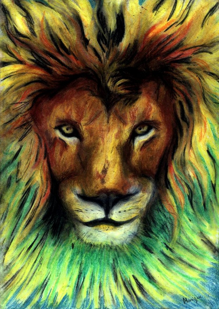 752x1062 Rasta Lion By Ladywhiite - Rasta Lion Painting
