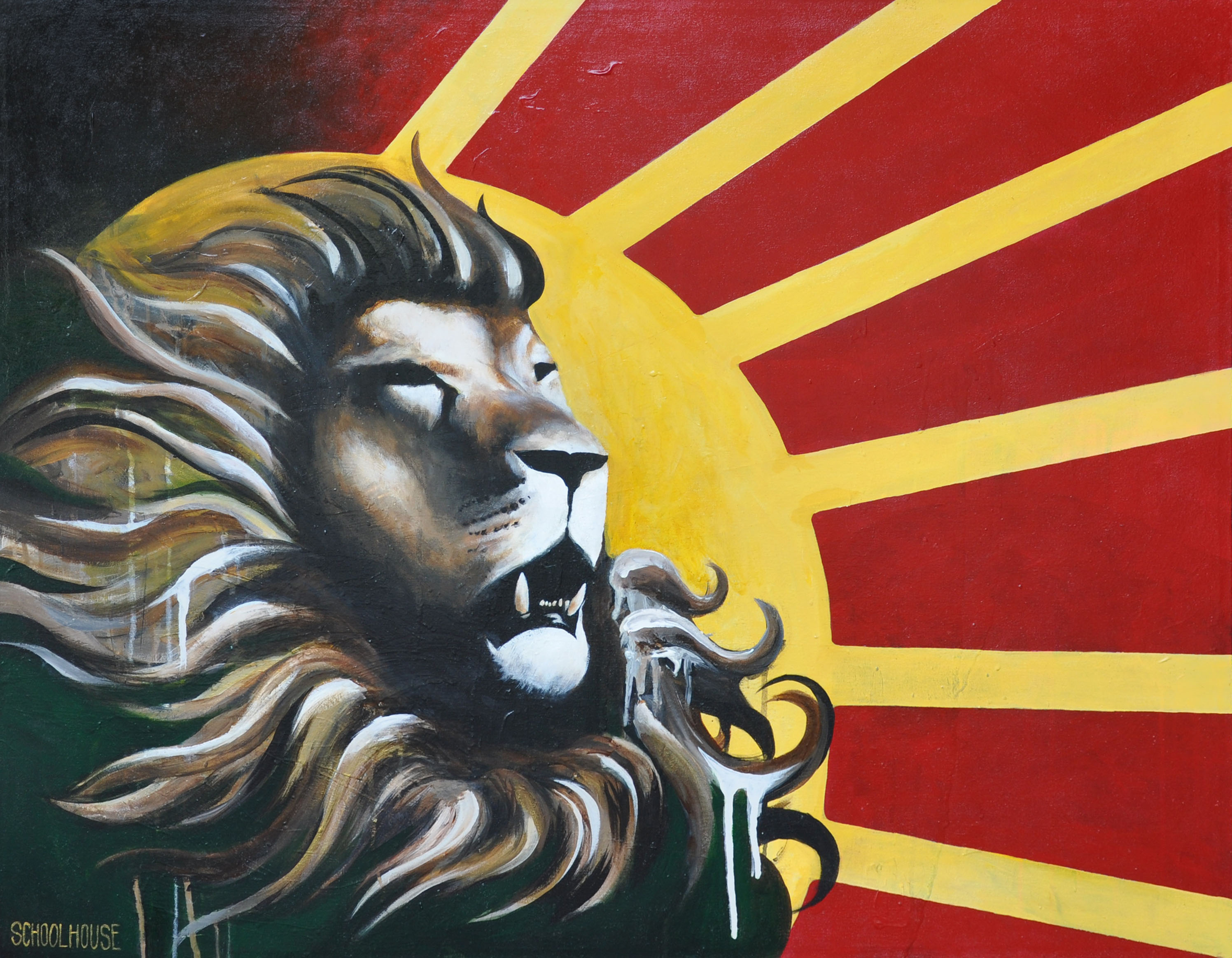 2992x2327 Rasta Lion Of Judah Acrylic On Canvas, 4 Ft. X 3 Ft. - Rasta Lion Painting