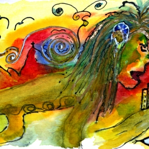 300x300 Artwork By Dagmar Magdalena Batyahav - Rasta Lion Painting
