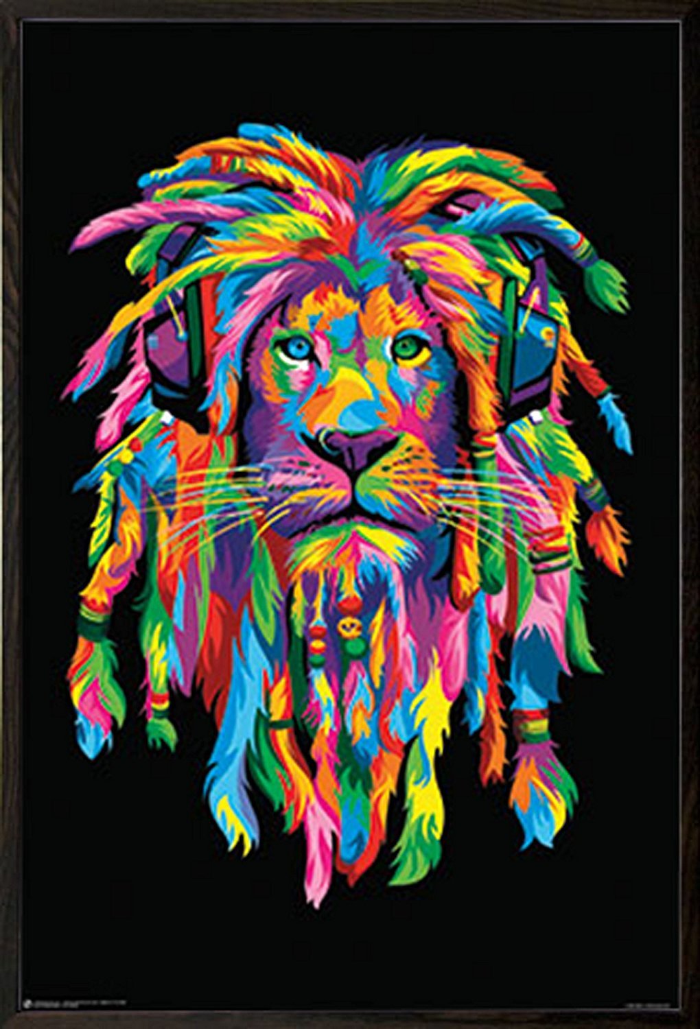 1020x1500 Frame Usa - Rasta Lion Painting