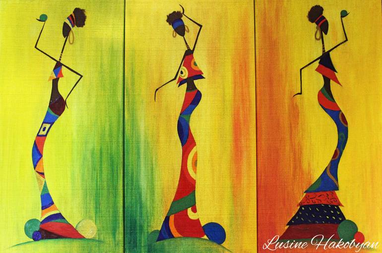 770x511 Saatchi Art Rasta Women Painting By Lusine Hakobyan - Rasta Painting