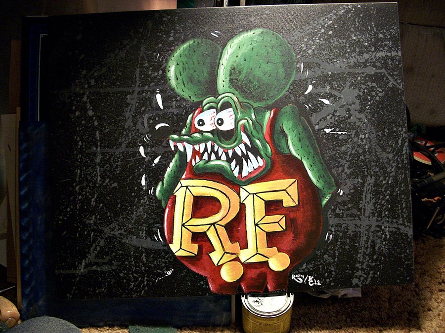 900x675 An Acrylic Painting Of Rat Fink By Pinhead2069 - Rat Fink Painting