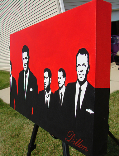382x500 Painting Of Frank Sinatra Rat Pack By Dillon Spray Paint - Rat Pack Painting