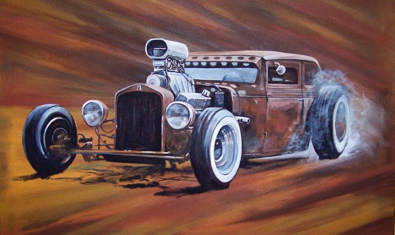 770x459 Saatchi Art Rat Rod Painting By Mike Stevens - Rat Rod Painting