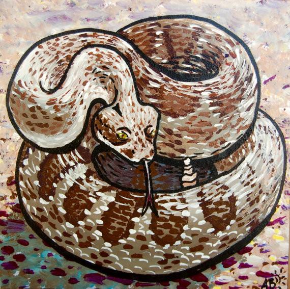 570x567 Rattlesnake Painting Follow The Sun - Rattlesnake Painting