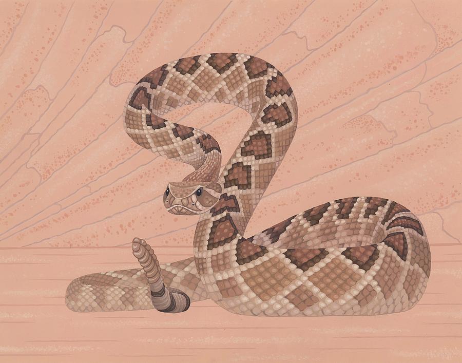 900x707 Western Diamondback Rattlesnake Painting By Nathan Marcy - Rattlesn...