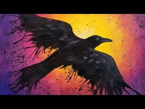 480x360 Easy Raven Acrylic Painting Tutorial For Beginners Live - Raven Acrylic Painting