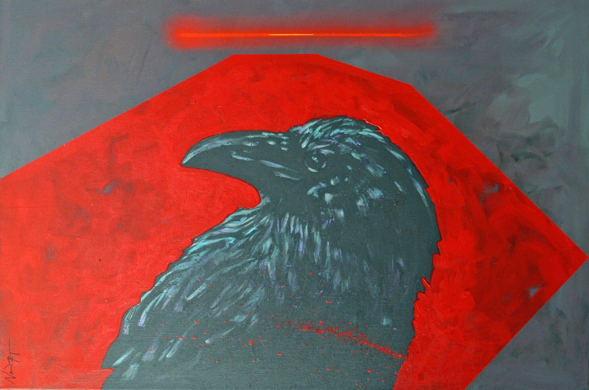 2048x1356 Nocona Burgess - Raven Acrylic Painting