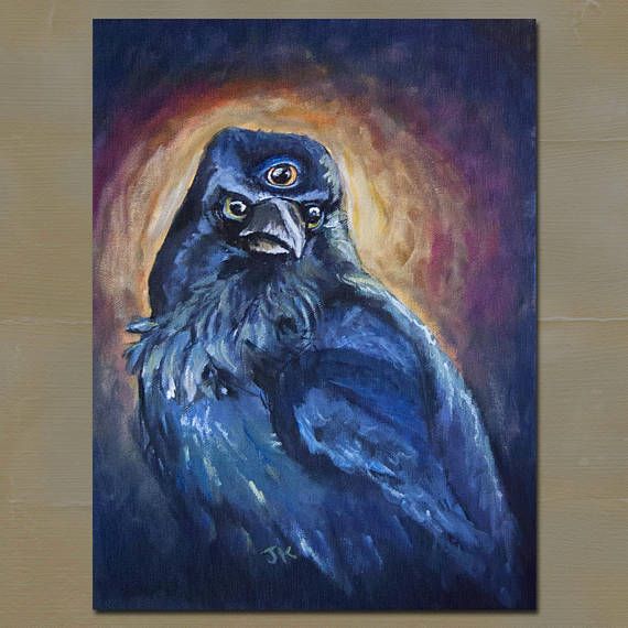 570x570 Original Fantasy Art Game Of Thrones, A Song Of Ice And Fire Three - Raven Acrylic Painting