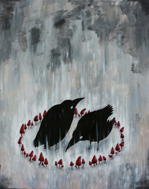 500x637 Raven Acrylic Tumblr - Raven Acrylic Painting