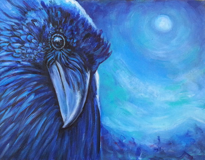 Raven Acrylic Painting at PaintingValley.com | Explore collection of ...