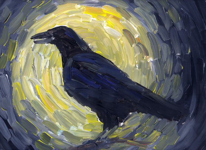 700x509 Cocktails And Canvas - Raven Acrylic Painting