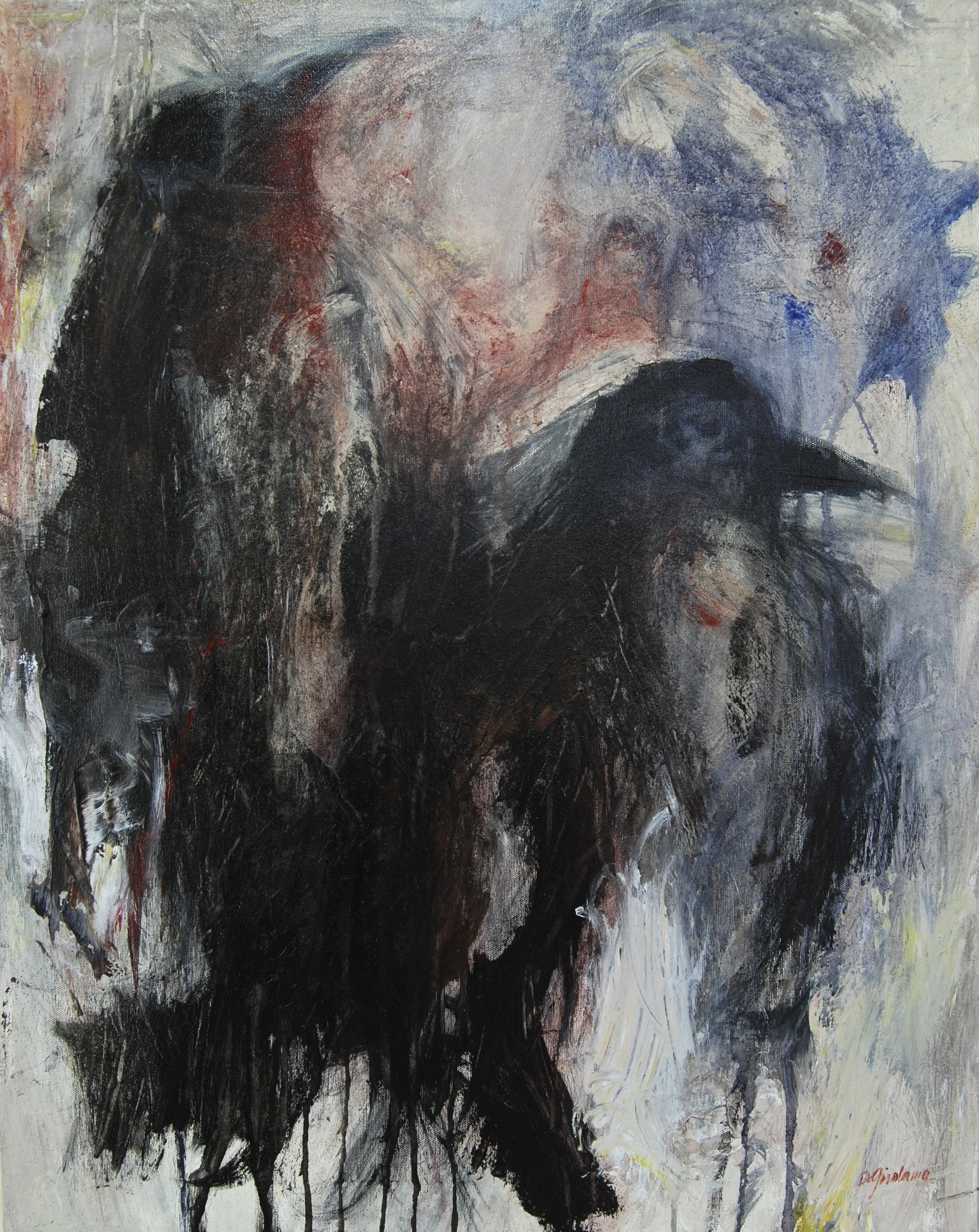 2329x2930 Consider Raven Looking Back On Old Year While Facing - Raven Acrylic Painting