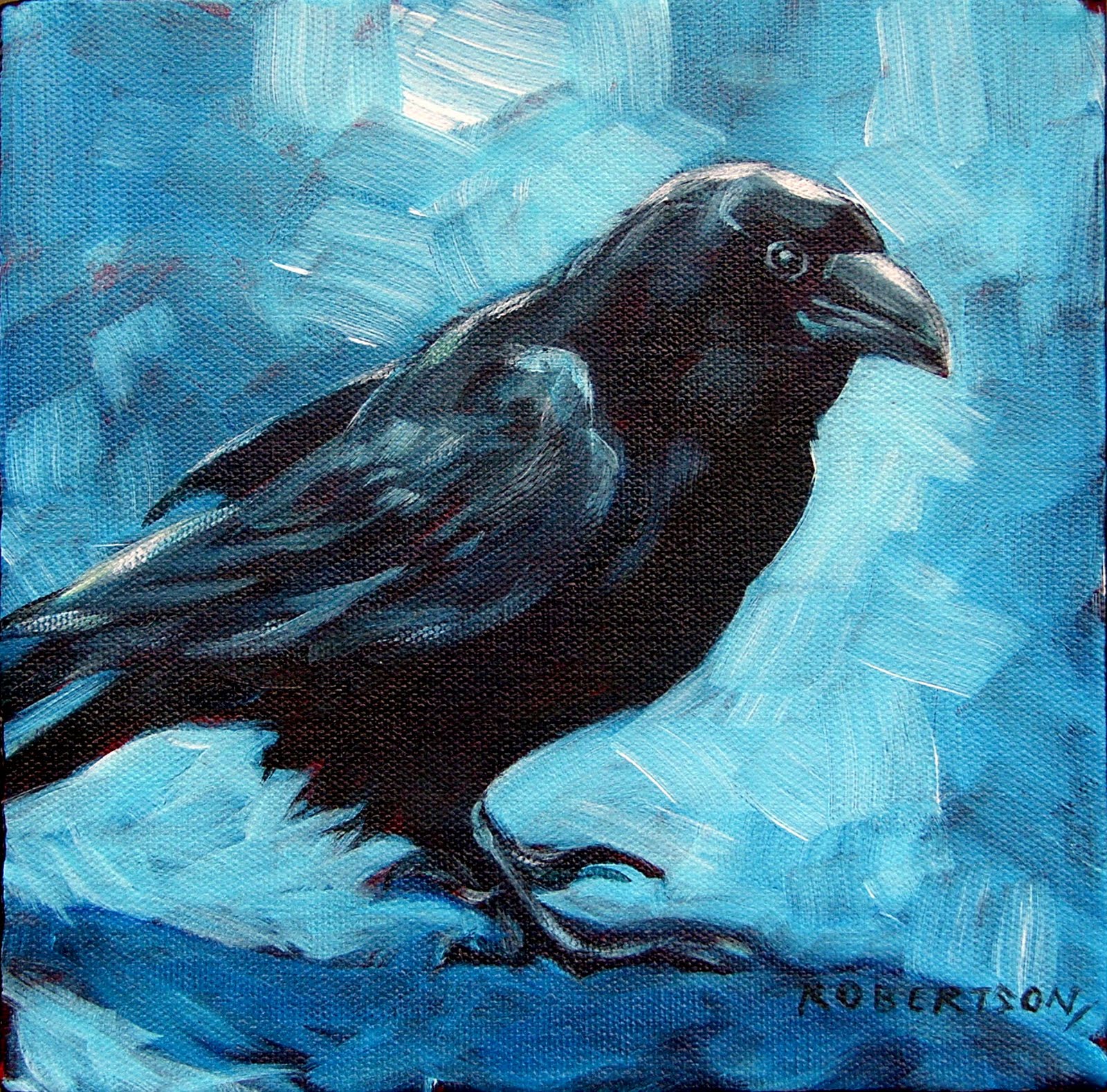 1600x1578 Janice Robertson's Art - Raven Bird Painting
