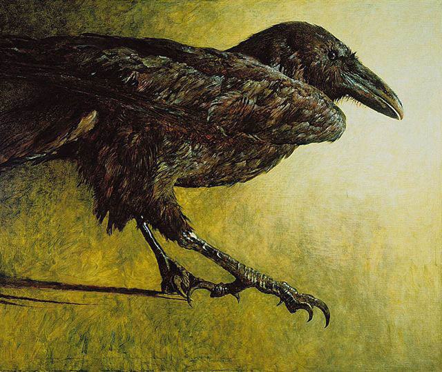 640x539 The Art Of Crows Amp Ravens - Raven Bird Painting