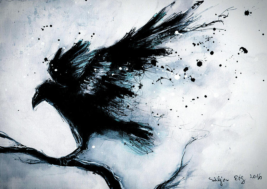 900x636 Raven Painting - Raven Painting