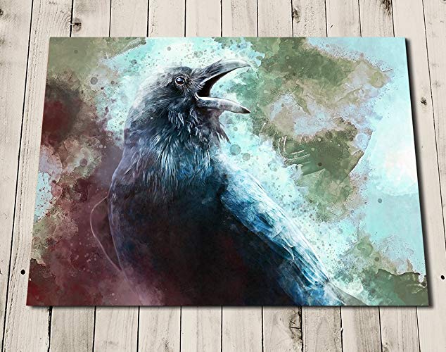634x500 Raven Painting Art Print - Raven Painting