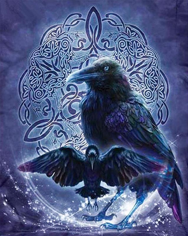 638x800 Raven Round Diamond Painting Pretty Neat Creative - Raven Painting
