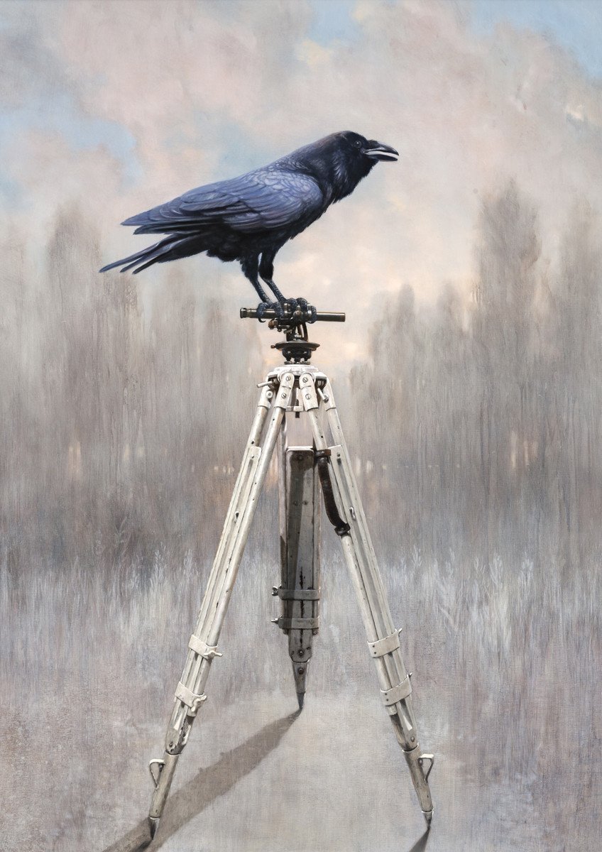 848x1200 The Surveyor Raven Giclee Print Raven Art Richard Hall - Raven Painting