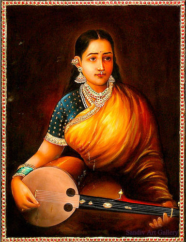 384x500 Quitar Lady Ravi Varma Paintings - Ravi Varma Painting