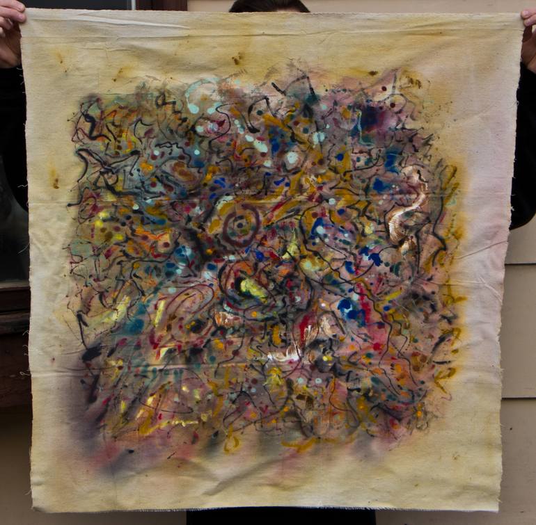 770x755 Saatchi Art Dragon Ground. Acrylic Abstract On Raw Canvas - Raw Painting