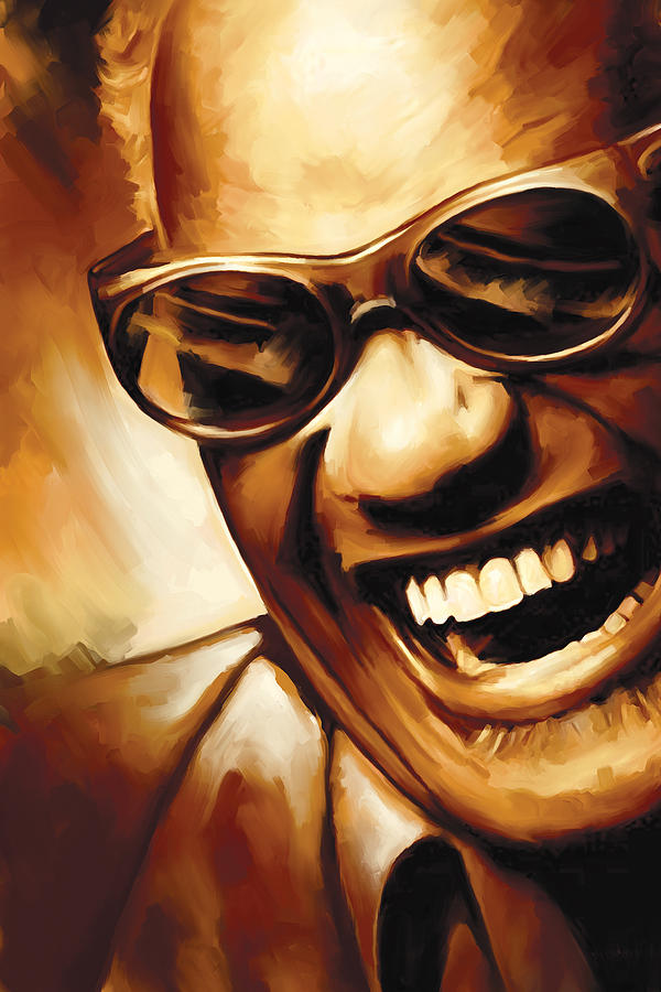 600x900 Ray Charlesrtwork 1 Painting By Sheraz - Ray Charles Painting