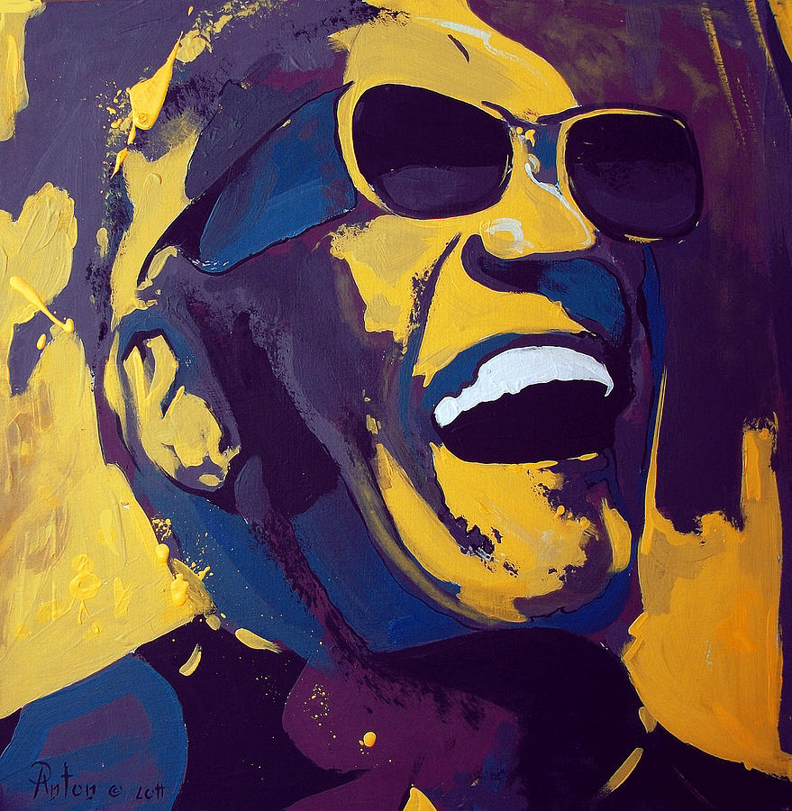 879x900 Ray Charles Painting By A Prints - Ray Charles Painting
